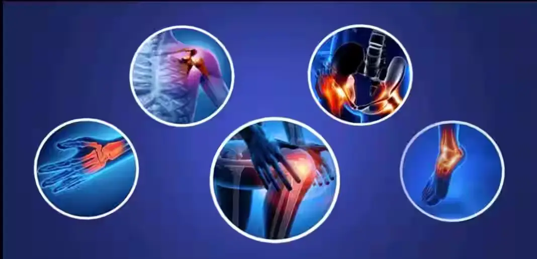 Common joint pain areas — shoulder, hip, wrist, knee, and ankle